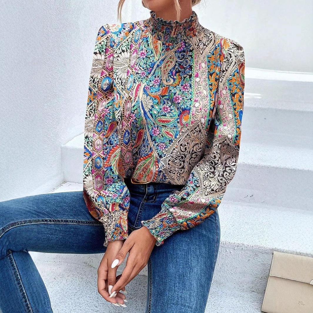 Floral-Design Blouse