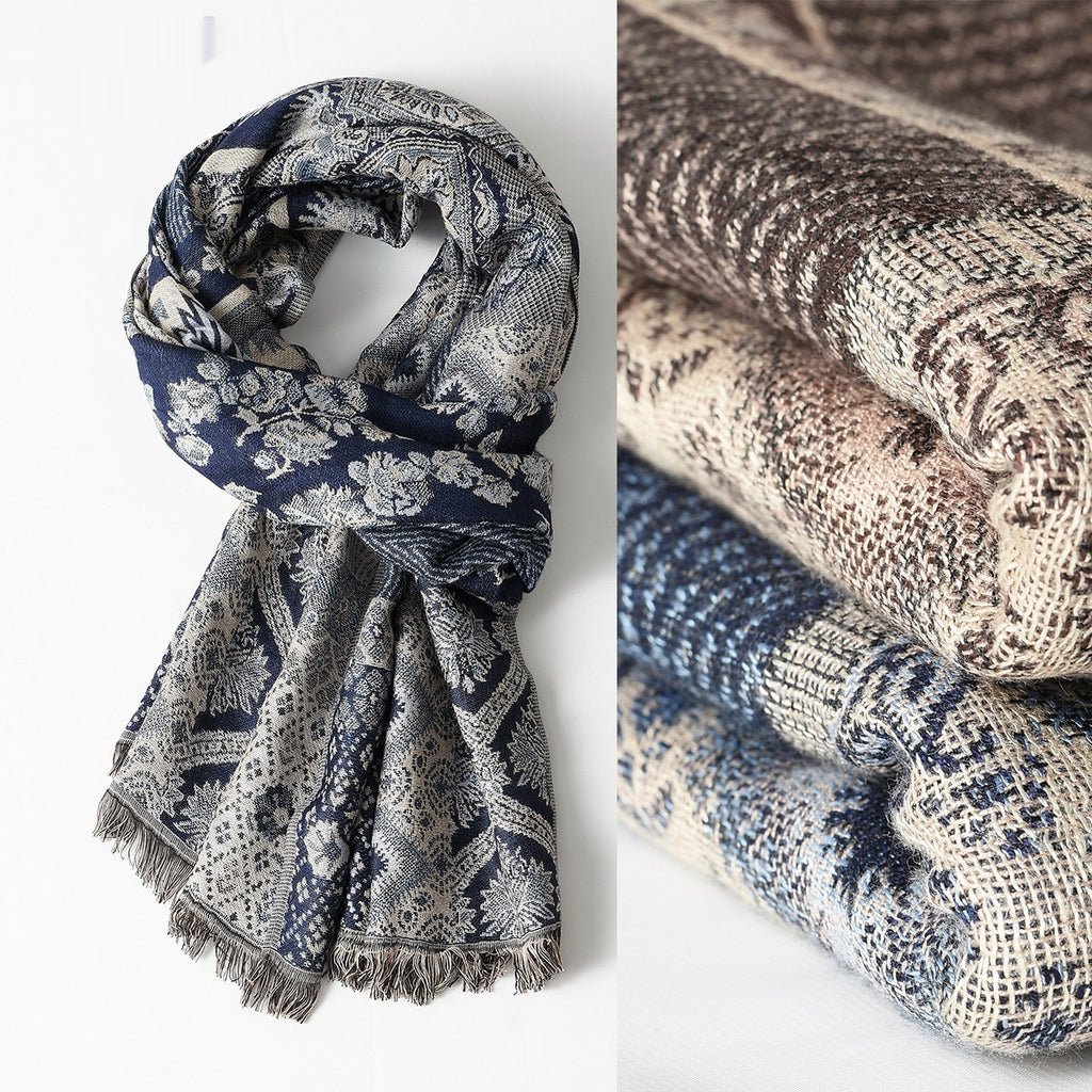 Jacquard Tassel Scarf