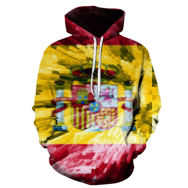 3D National Flag Hoodies